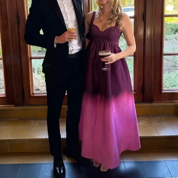 Acler Redin Ombré Maxi Pink Structured Lace Up Back Dress size US 8 $550 MSRP - Picture 6 of 13